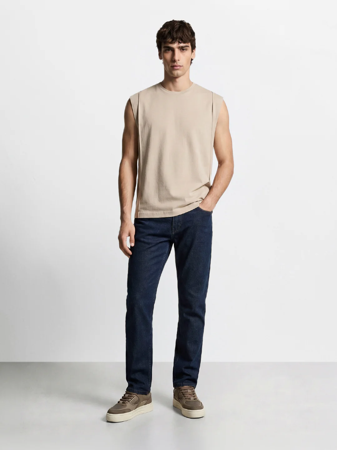 Men's Blue Regular Fit Solid Casual Jeans - Image 3
