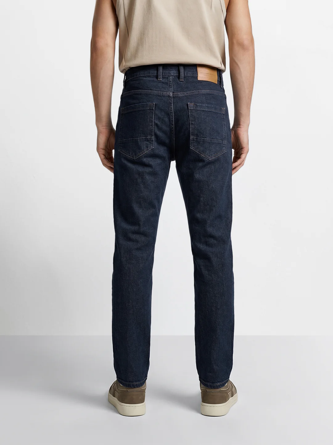 Men's Blue Regular Fit Solid Casual Jeans - Image 5