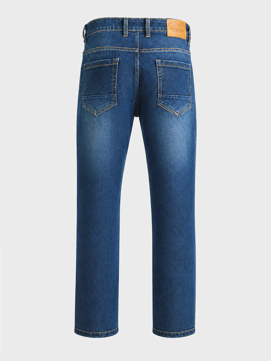 Men's Blue Regular Fit Solid Casual Jeans - Image 8