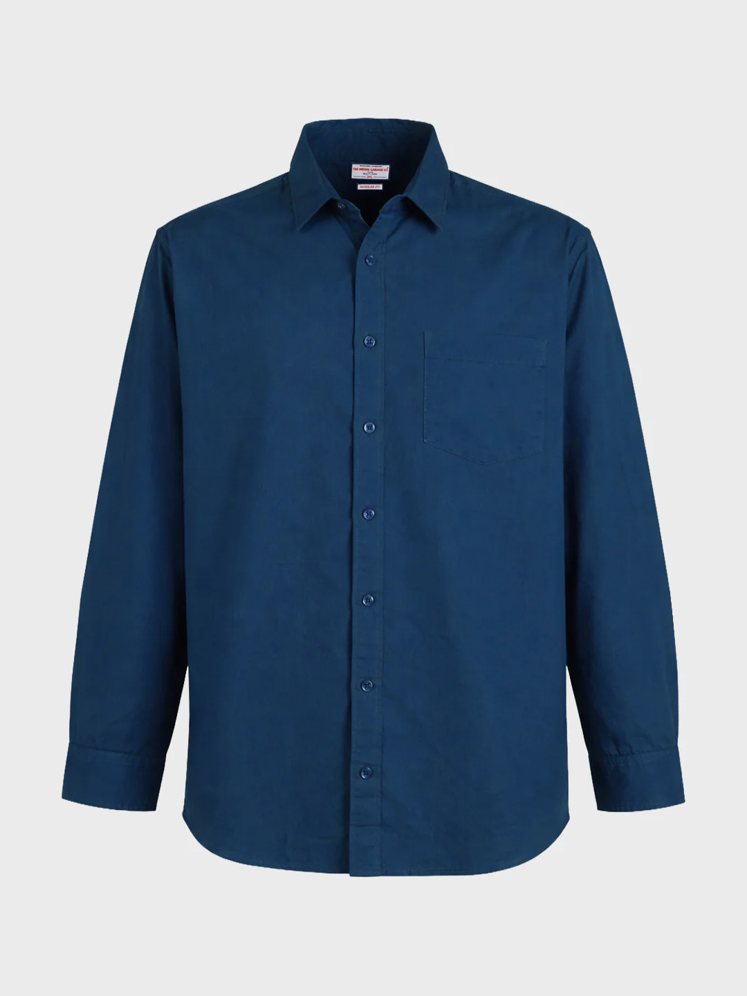 Men's Blue Regular Fit Solid Casual Shirt - Image 4
