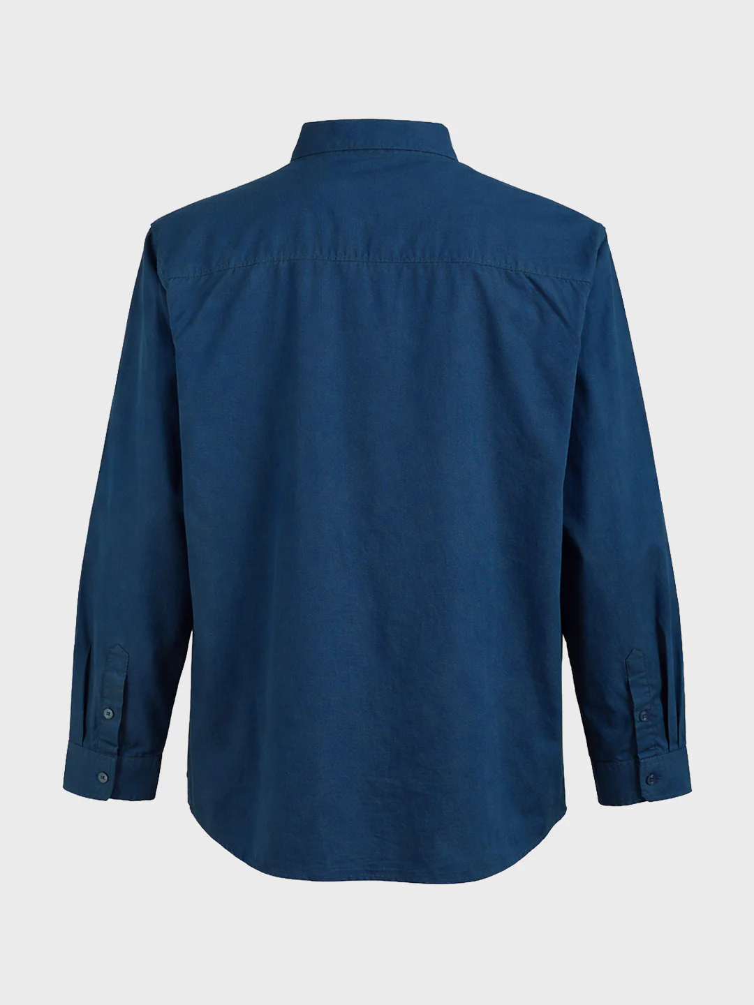 Men's Blue Regular Fit Solid Casual Shirt - Image 5