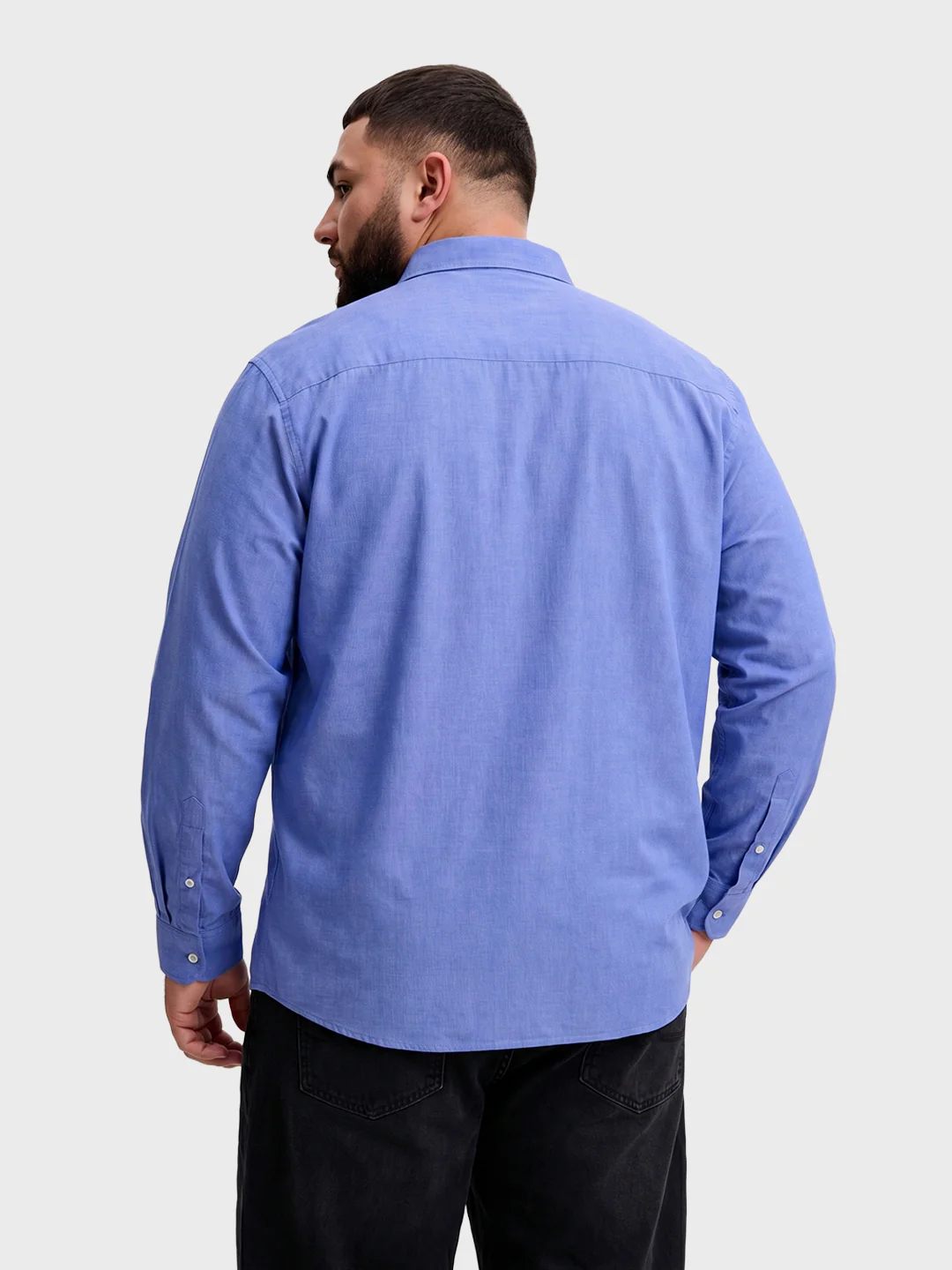Men's Blue Regular Fit Solid Casual Shirt - Image 3