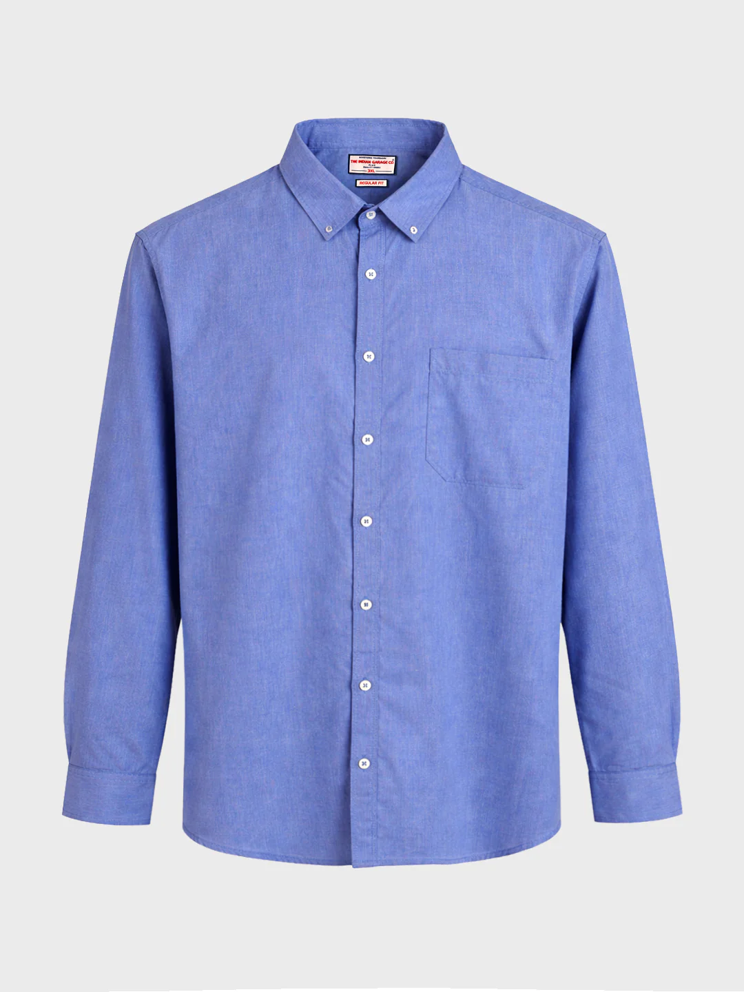 Men's Blue Regular Fit Solid Casual Shirt - Image 4