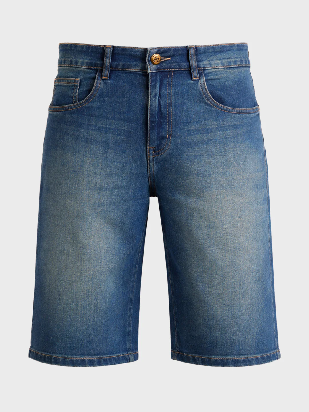 Men's Blue Regular Fit Solid Casual Shorts - Image 6