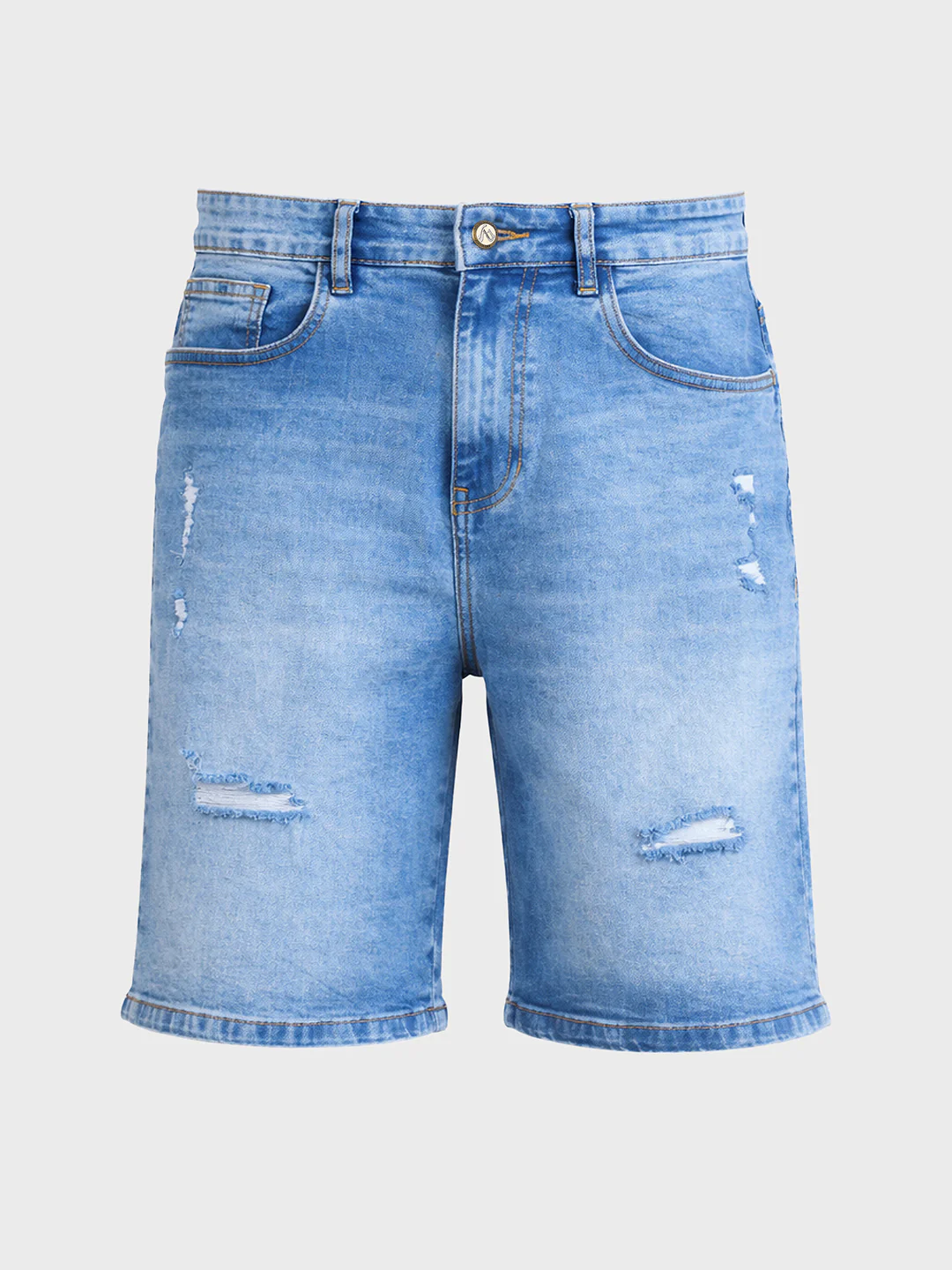 Men's Blue Regular Fit Solid Casual Shorts - Image 6