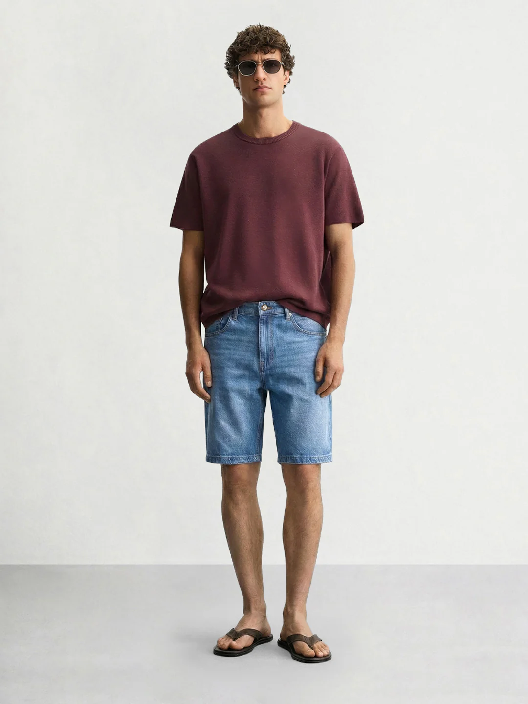 Men's Blue Regular Fit Solid Casual Shorts - Image 3