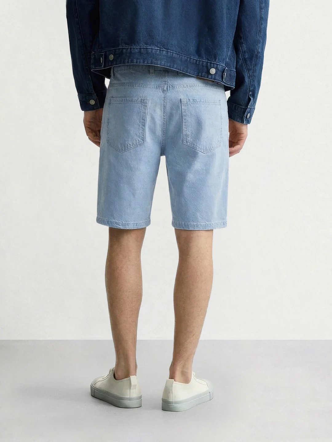 Men's Blue Regular Fit Solid Casual Shorts - Image 2