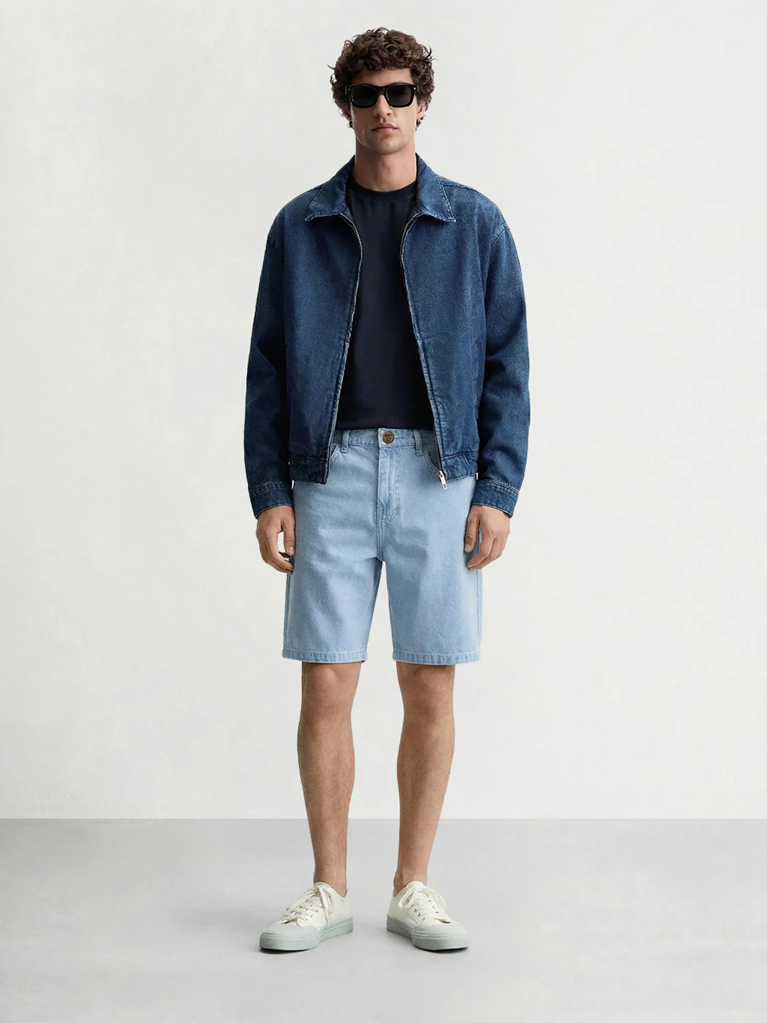 Men's Blue Regular Fit Solid Casual Shorts - Image 3