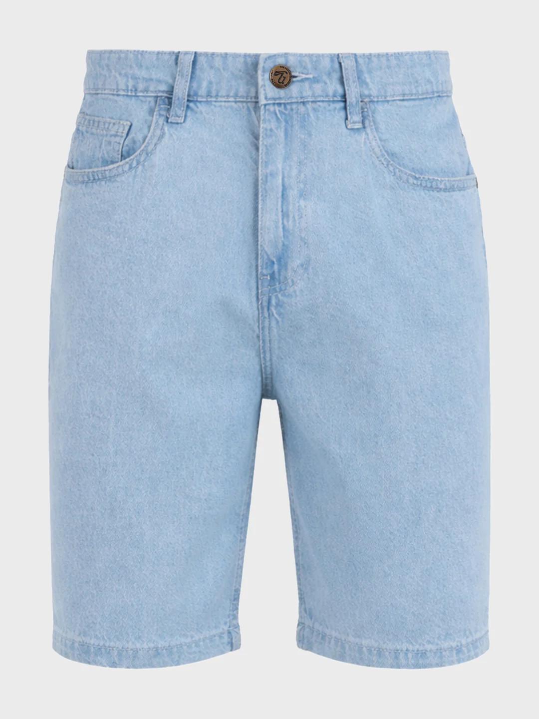 Men's Blue Regular Fit Solid Casual Shorts - Image 5
