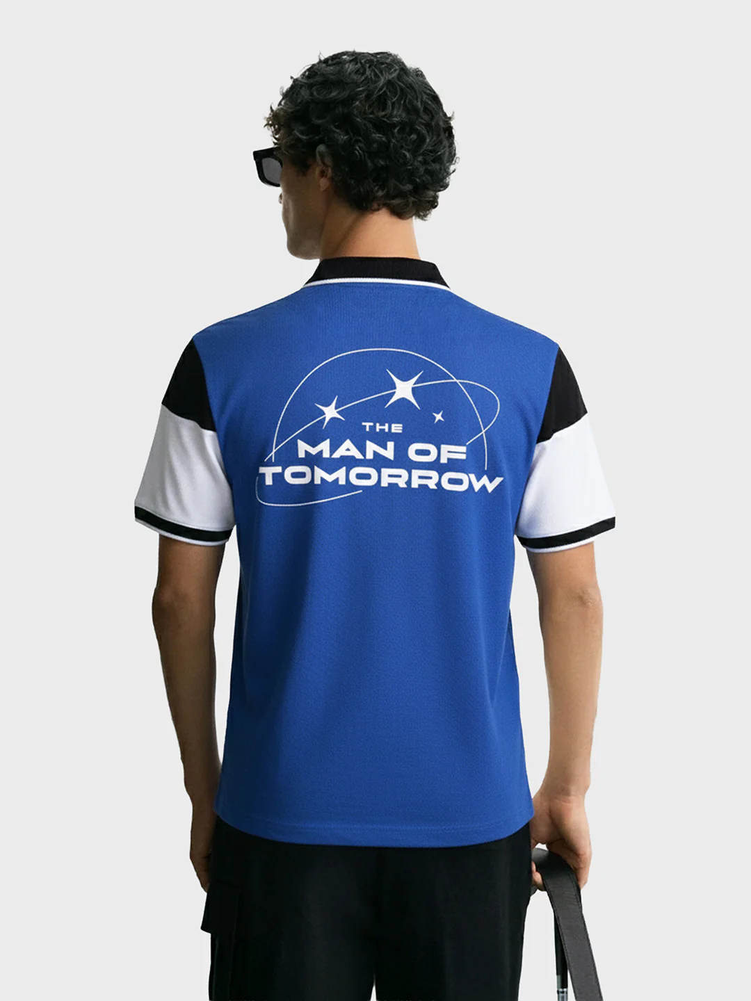 Men's Blue Regular Fit Solid Superman Character T-Shirt - Image 2