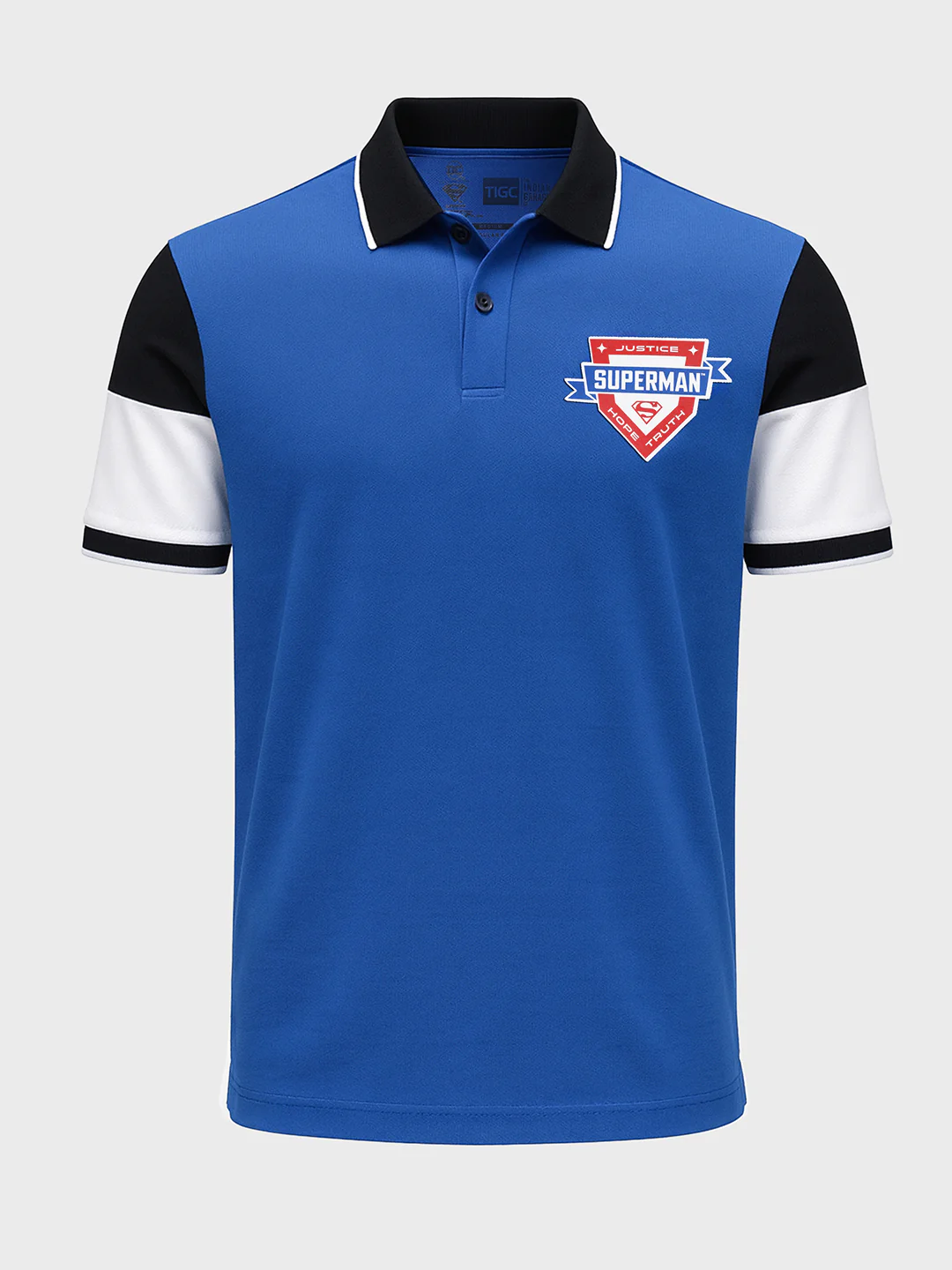 Men's Blue Regular Fit Solid Superman Character T-Shirt - Image 4