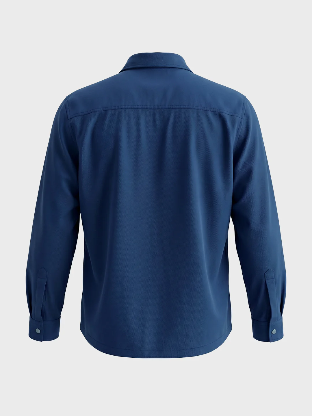 Men's Blue Regular Fit Solid Utility Shirt - Image 6