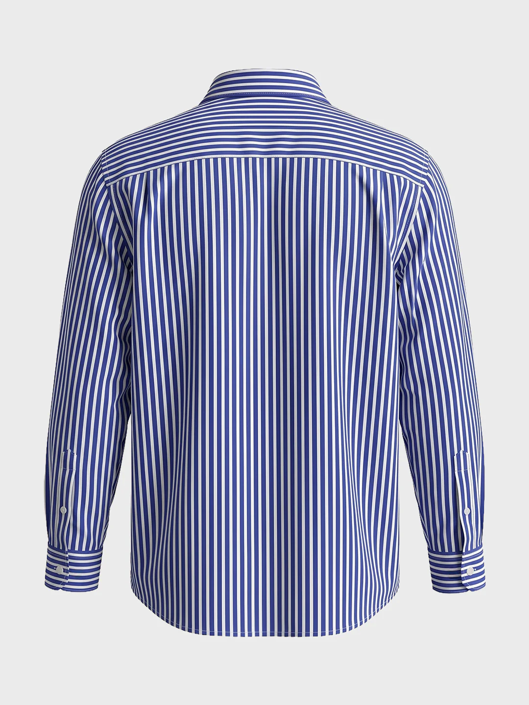Men's Blue Regular Fit Striped Casual Shirt - Image 5