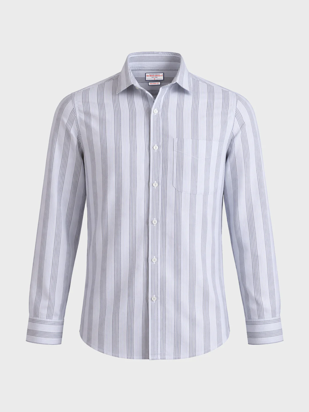 Men's Blue Regular Fit Striped Casual Shirt - Image 6