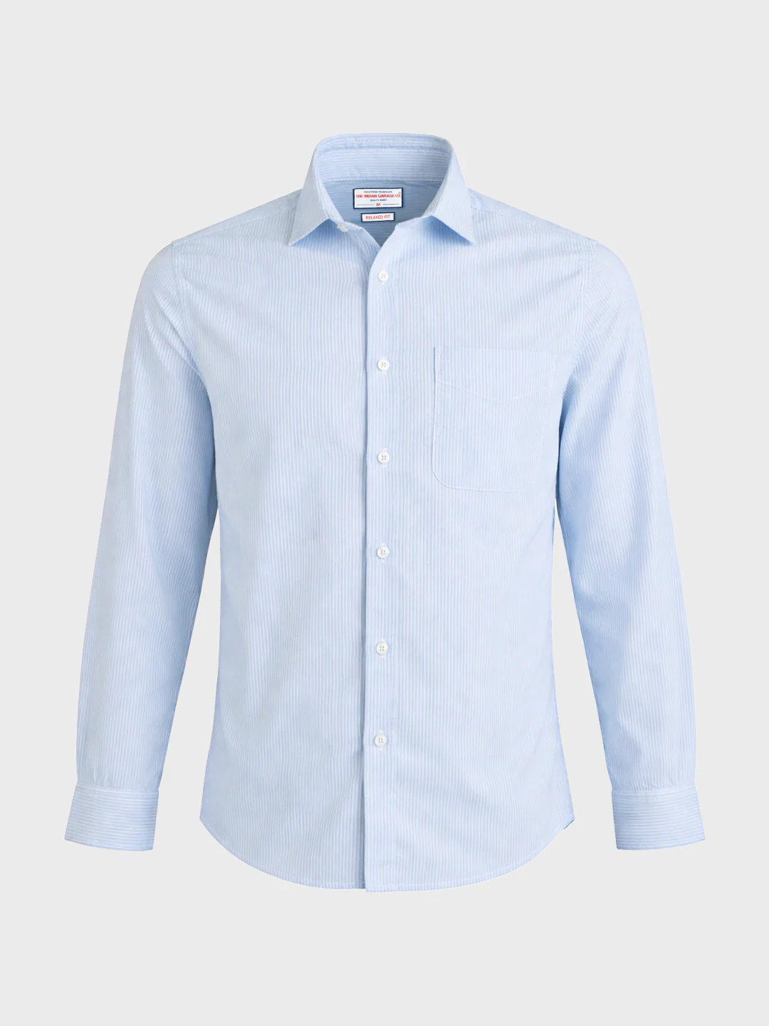 Men's Blue Regular Fit Striped Casual Shirt - Image 6