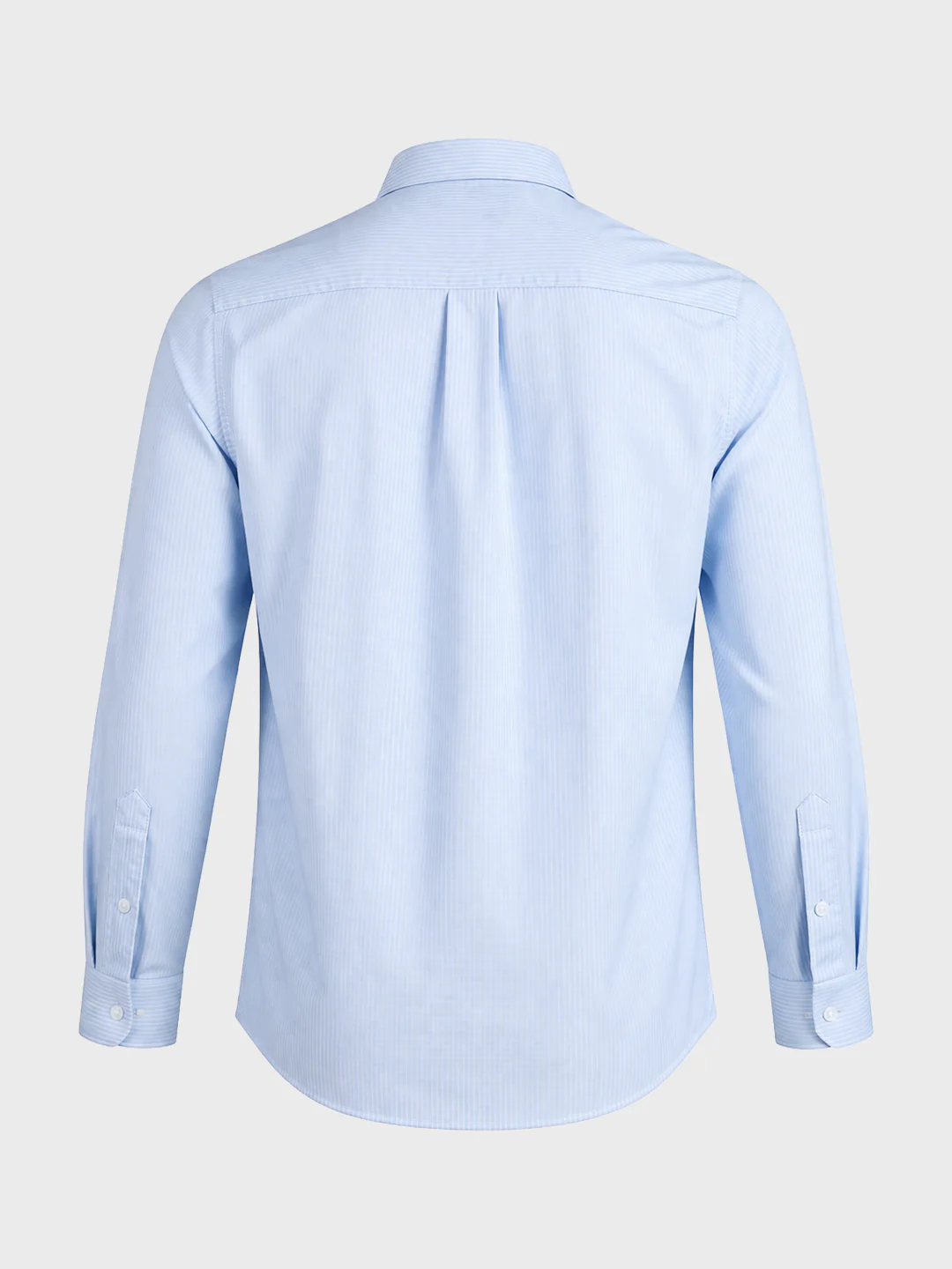 Men's Blue Regular Fit Striped Casual Shirt - Image 7