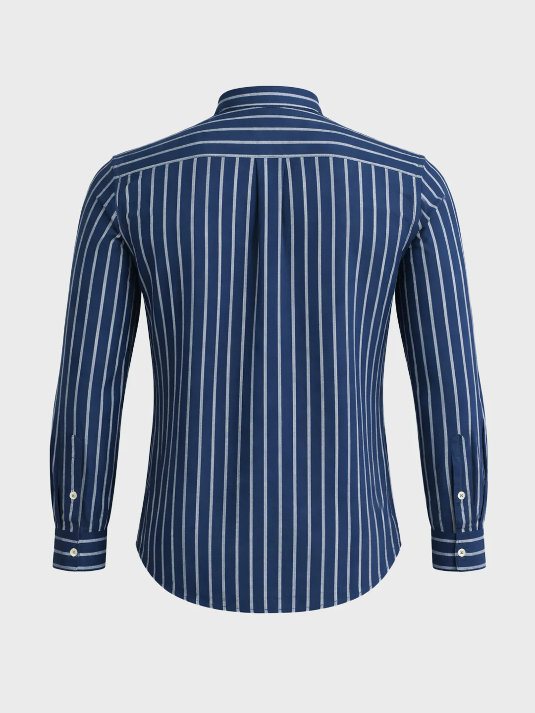 Men's Blue Regular Fit Striped Casual Shirts - Image 7