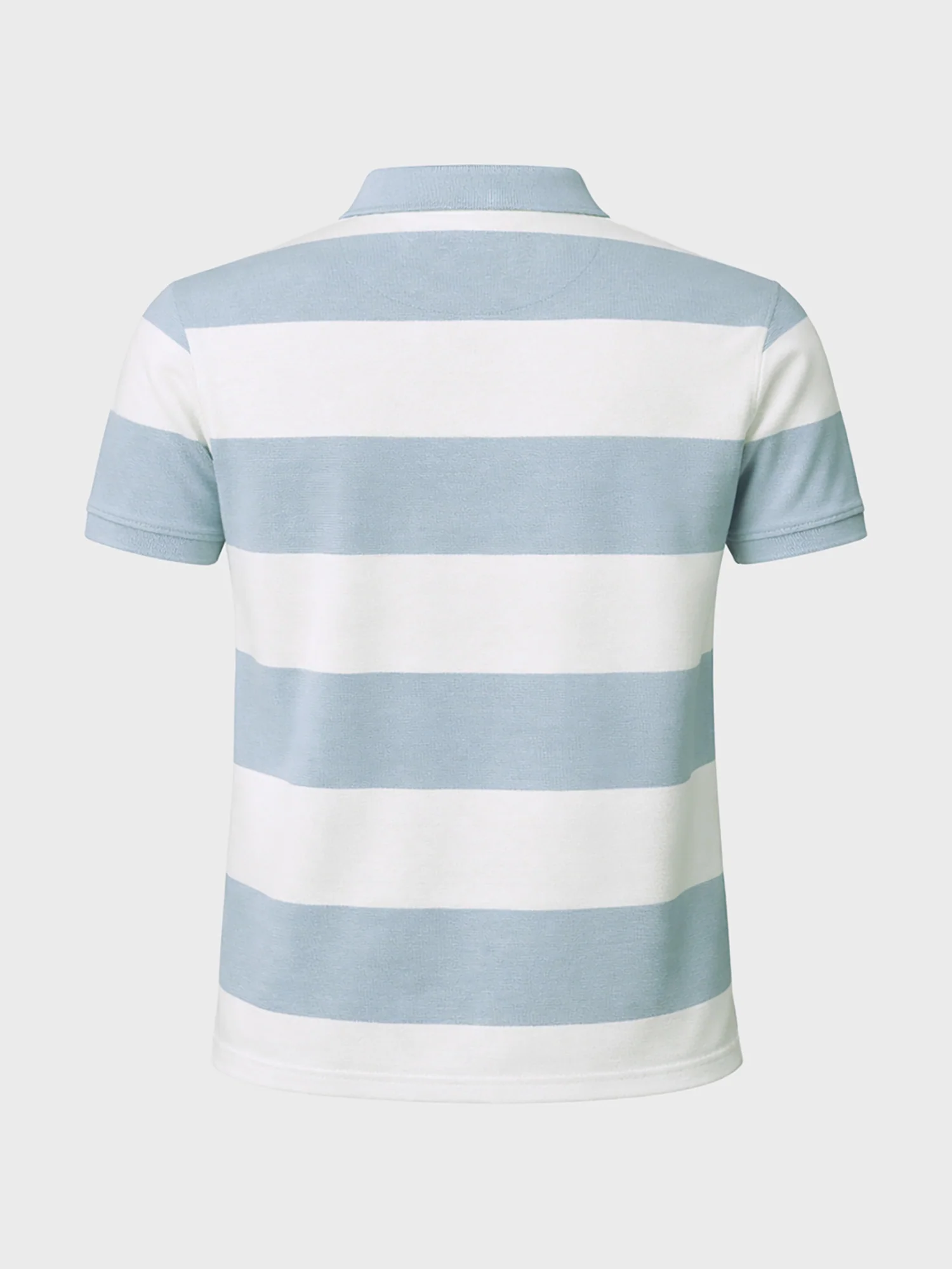 Men's Blue Regular Fit Striped Casual T-Shirts - Image 6