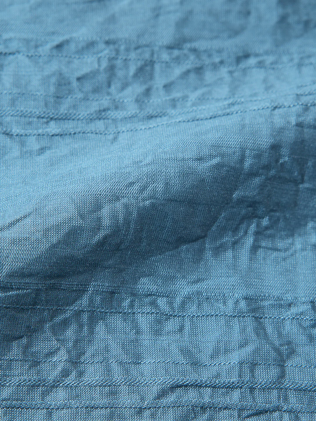 Men's Blue Regular Fit Textured Casual Shirt - Image 3