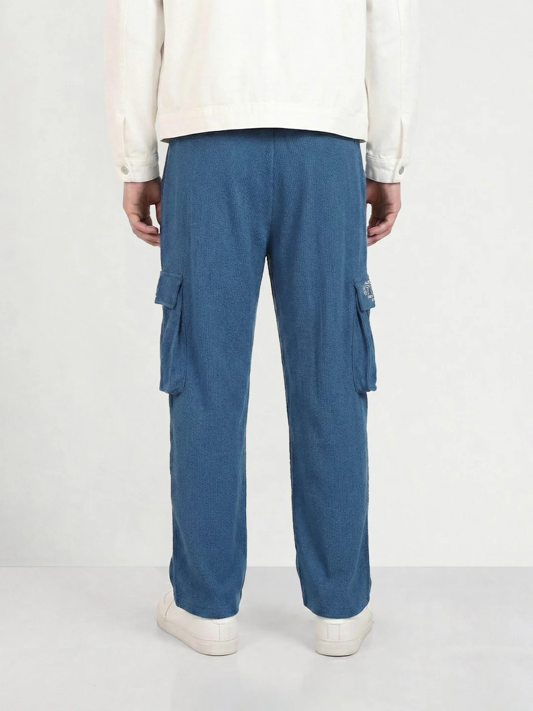 Men's Blue Relaxed Fit  Casual Joggers - Image 2