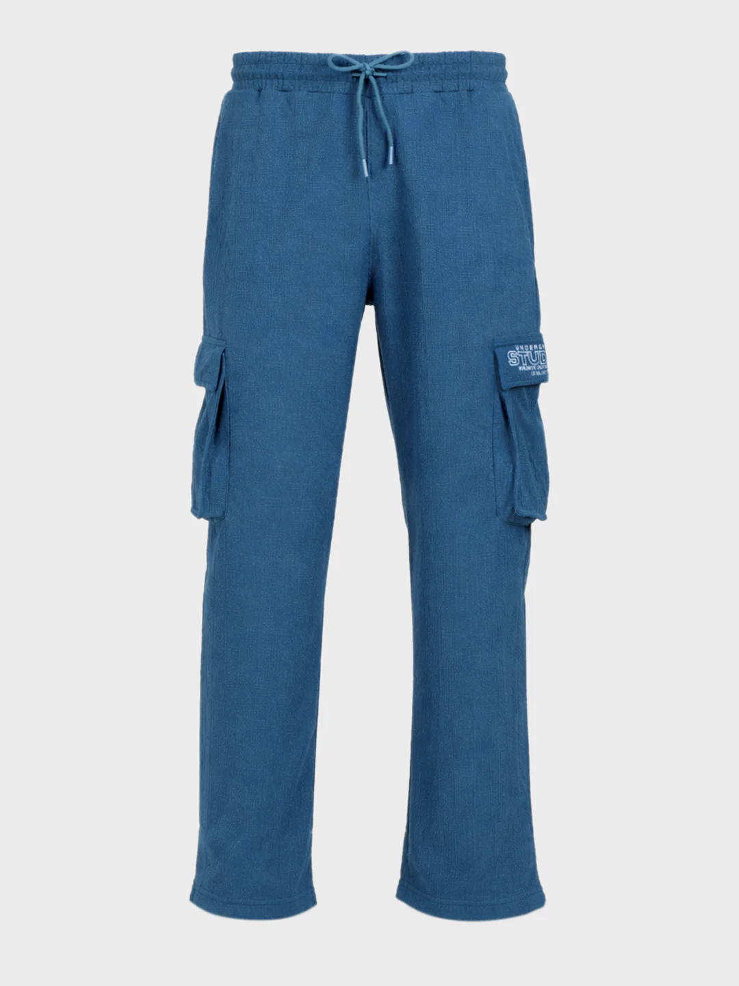 Men's Blue Relaxed Fit  Casual Joggers - Image 4