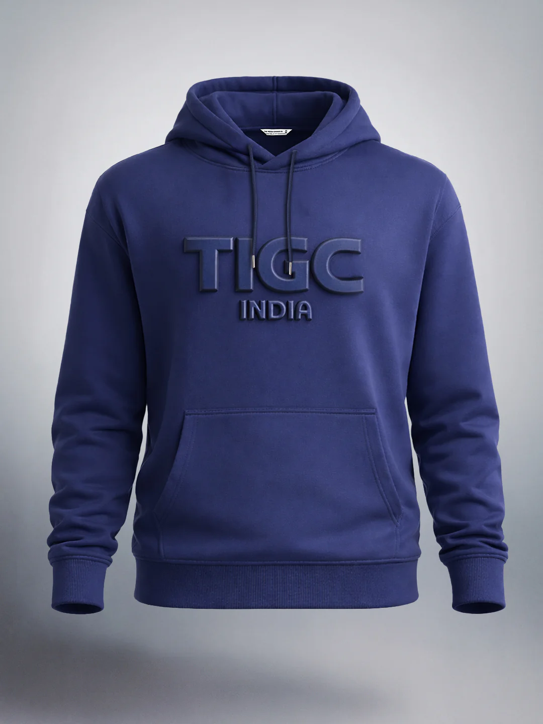 Men's Blue Relaxed Fit Embroided Casual Sweatshirt - Image 3