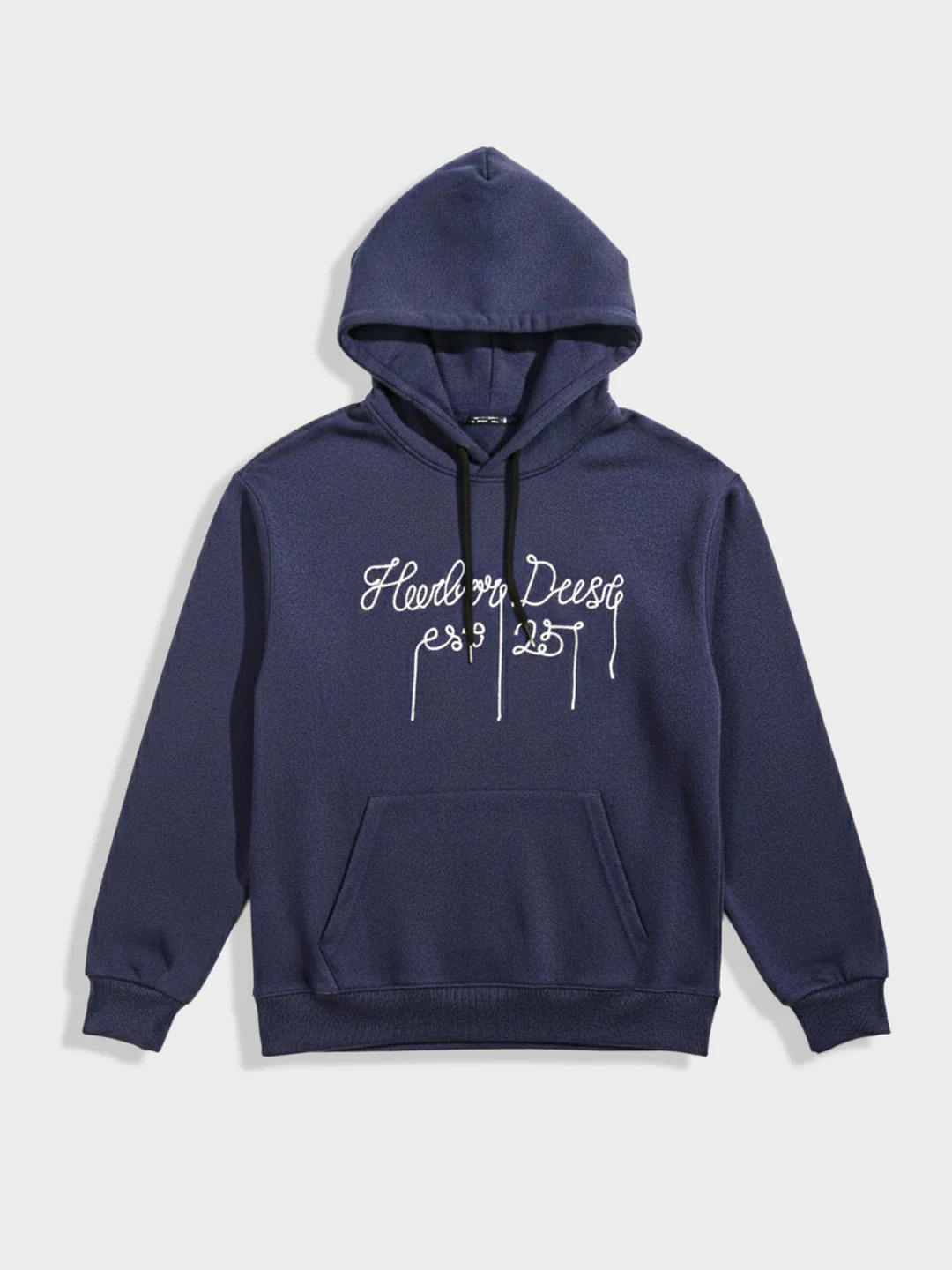 Men's Blue Relaxed Fit Embroided Casual Sweatshirt - Image 3