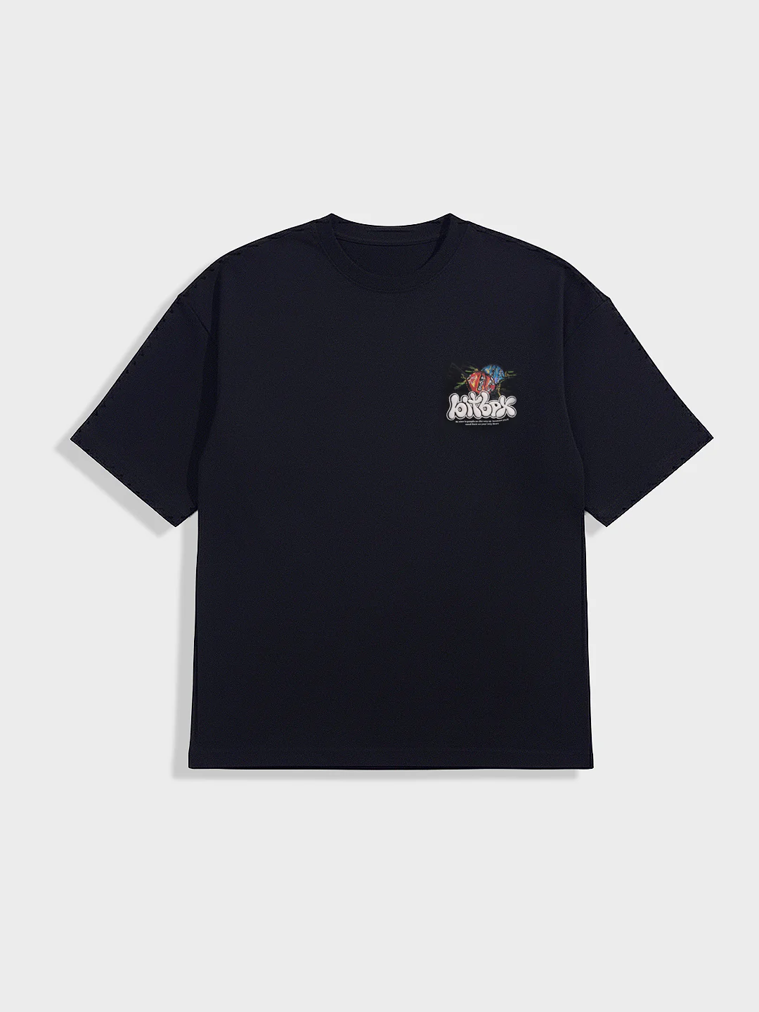 Men's Blue Relaxed Fit Embroided 240 GSM Casual T-Shirt - Image 5