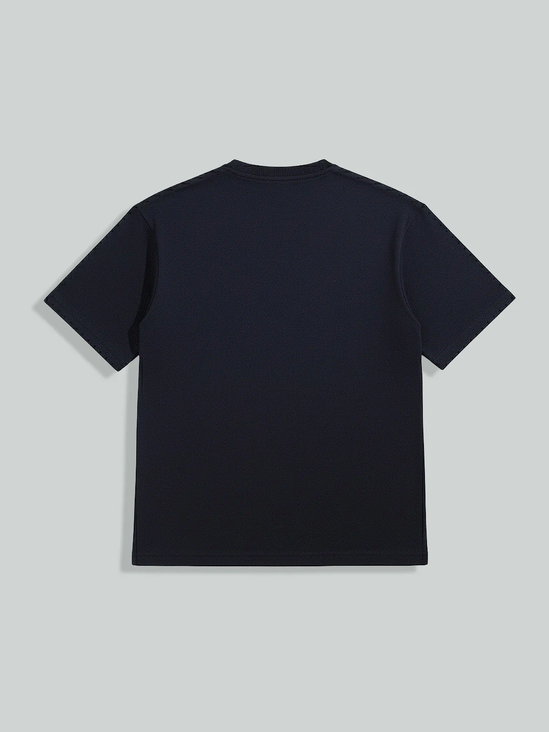 Men's Blue Relaxed Fit Embroided 240 GSM Resort Wear T-Shirt - Image 6