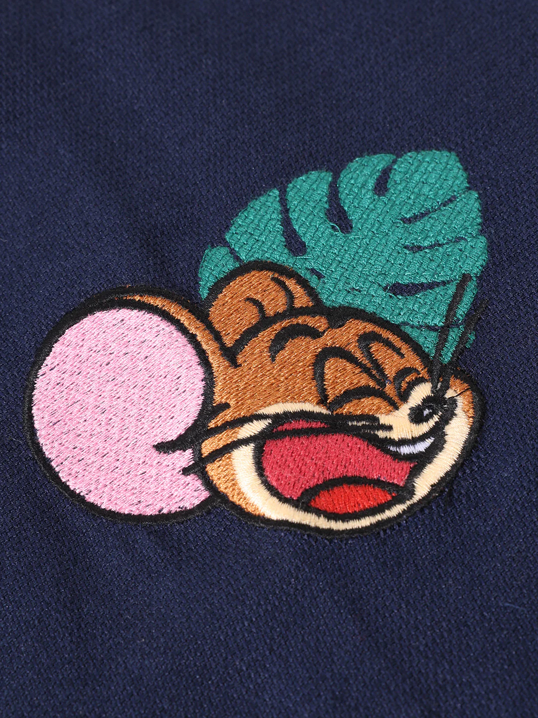 Men's Blue Relaxed Fit Embroidered Tom&Jerry Character Shirt - Image 6