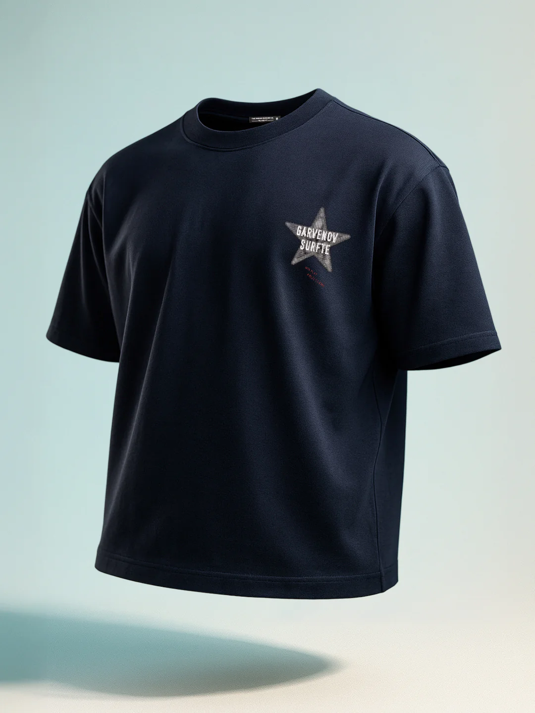 Men's Blue Relaxed Fit Graphic Printed 240 GSM Casual T-Shirt - Image 2