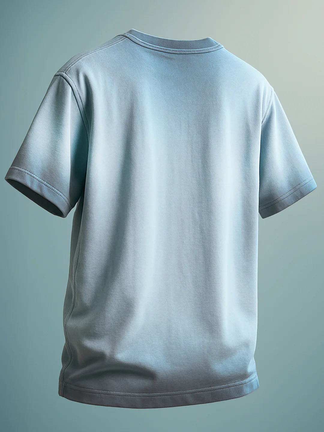 Men's Blue Relaxed Fit Graphic Printed 240 GSM Street Wear T-Shirt - Image 3