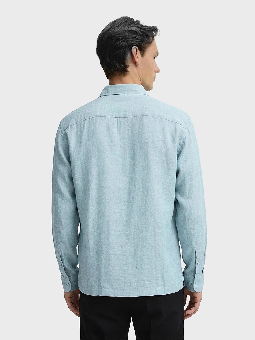 Men's Blue Relaxed Fit Printed Casual Shirt - Image 2