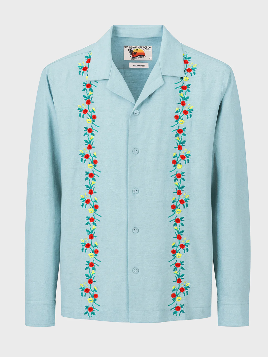 Men's Blue Relaxed Fit Printed Casual Shirt - Image 3