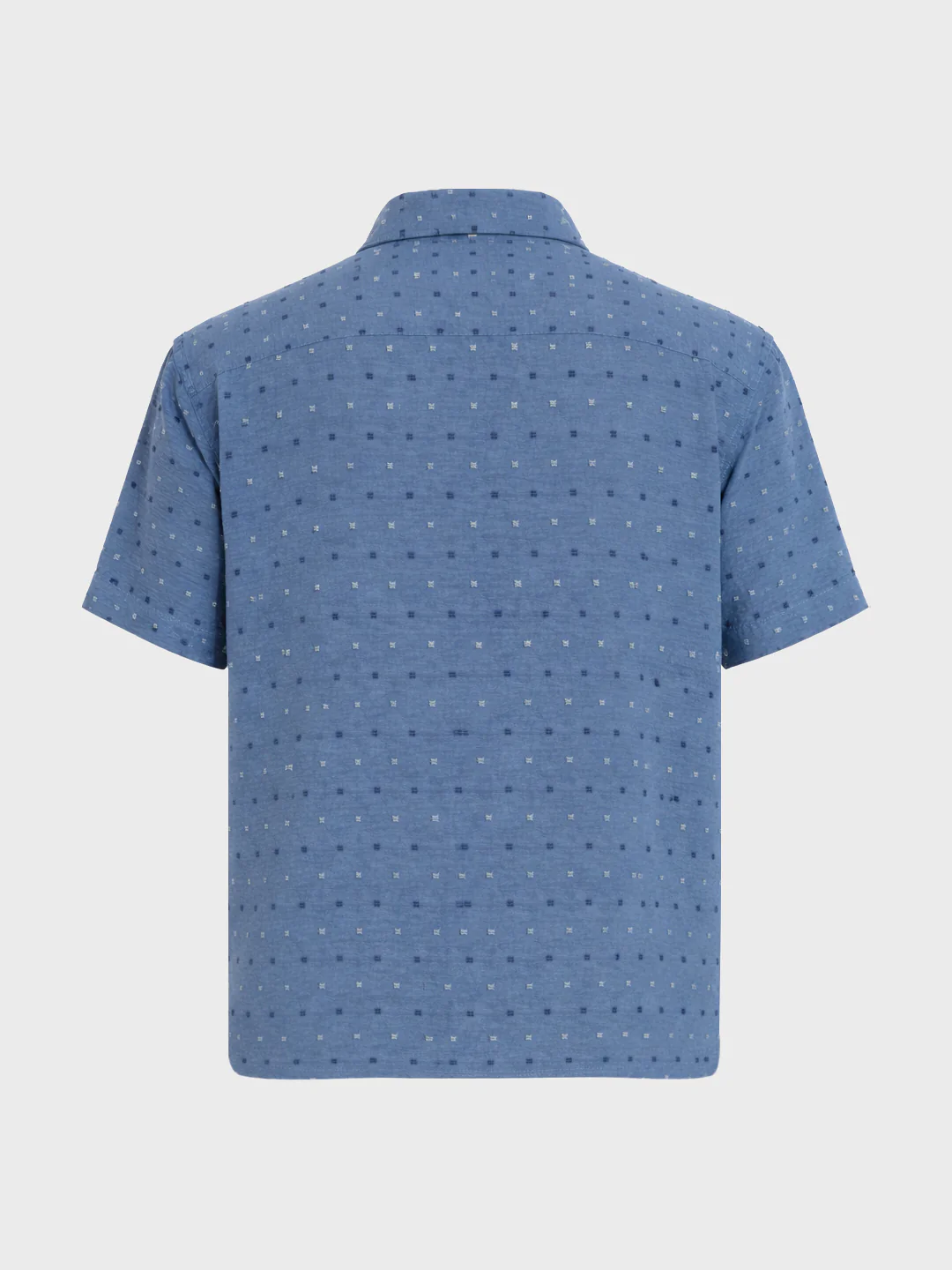 Men's Blue Relaxed Fit Resort Wear Textured Shirt - Image 5