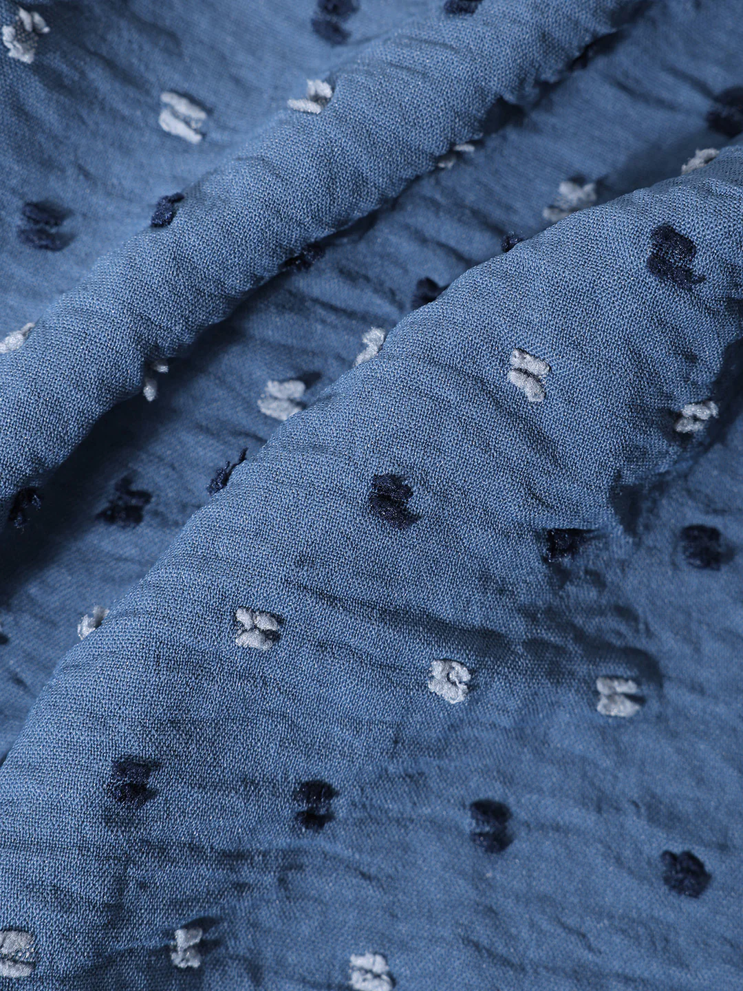 Men's Blue Relaxed Fit Resort Wear Textured Shirt - Image 7