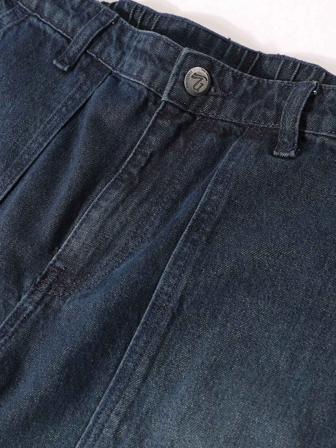 Men's Blue Relaxed Fit Solid Casual Jeans - Image 6