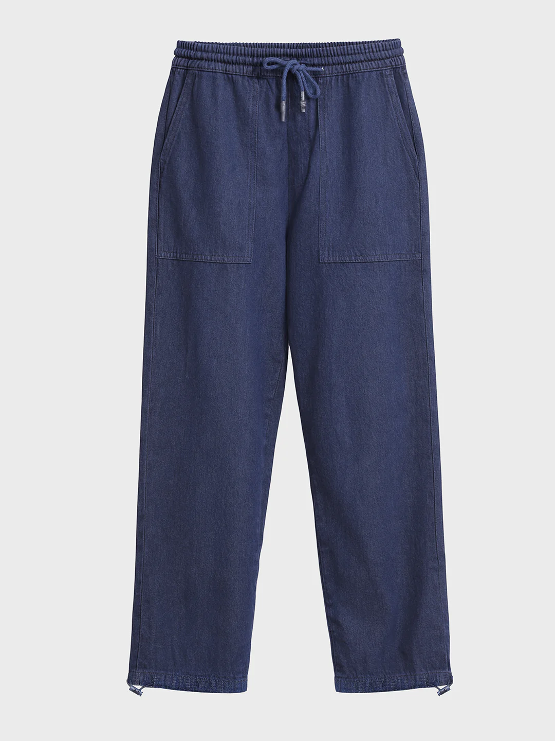 Men's Blue Relaxed Fit Solid Casual Jeans - Image 5