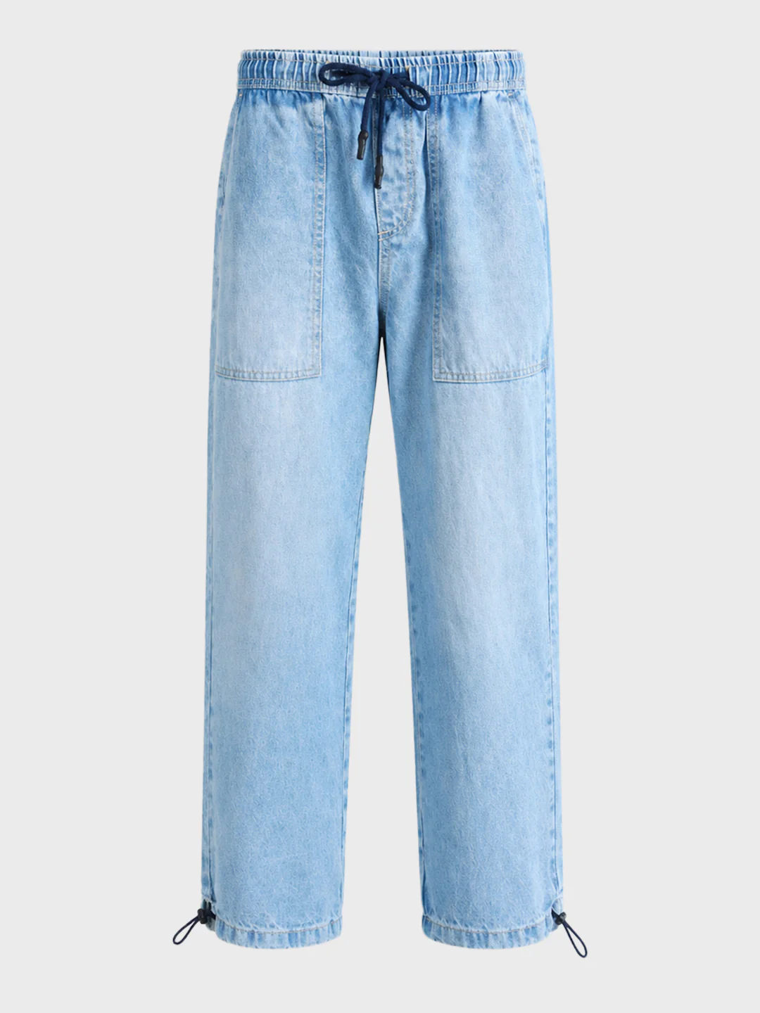 Men's Blue Relaxed Fit Solid Casual Jeans - Image 6