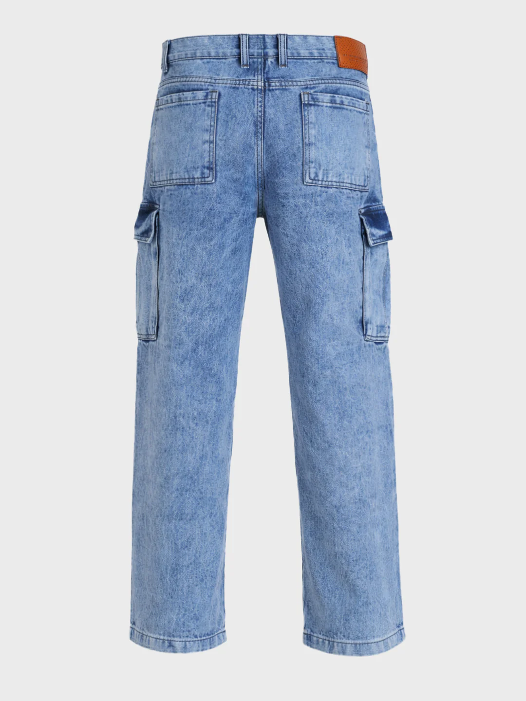 Men's Blue Relaxed Fit Solid Casual Jeans - Image 5