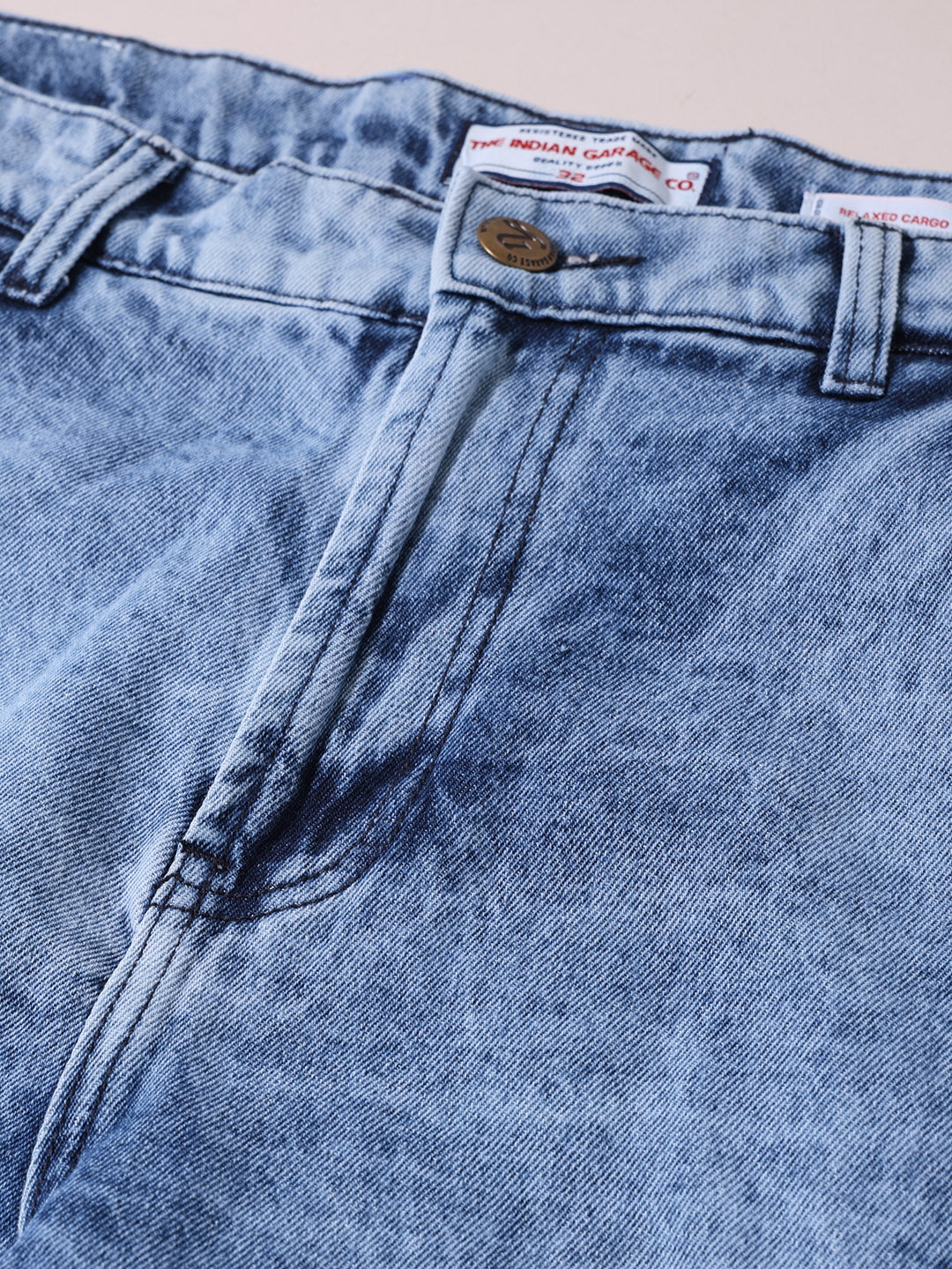 Men's Blue Relaxed Fit Solid Casual Jeans - Image 6