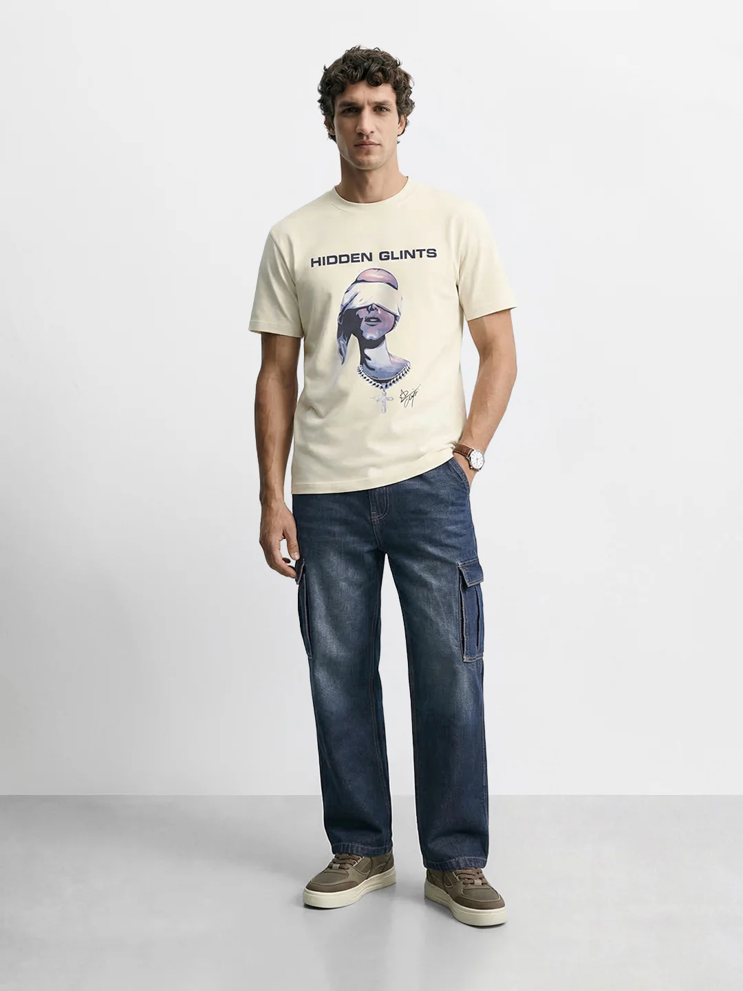 Men's Blue Relaxed Fit Solid Casual Jeans - Image 5