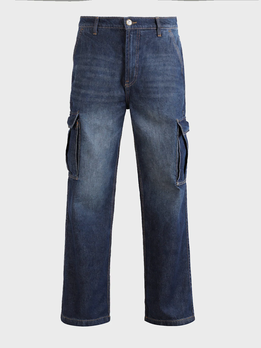 Men's Blue Relaxed Fit Solid Casual Jeans - Image 6