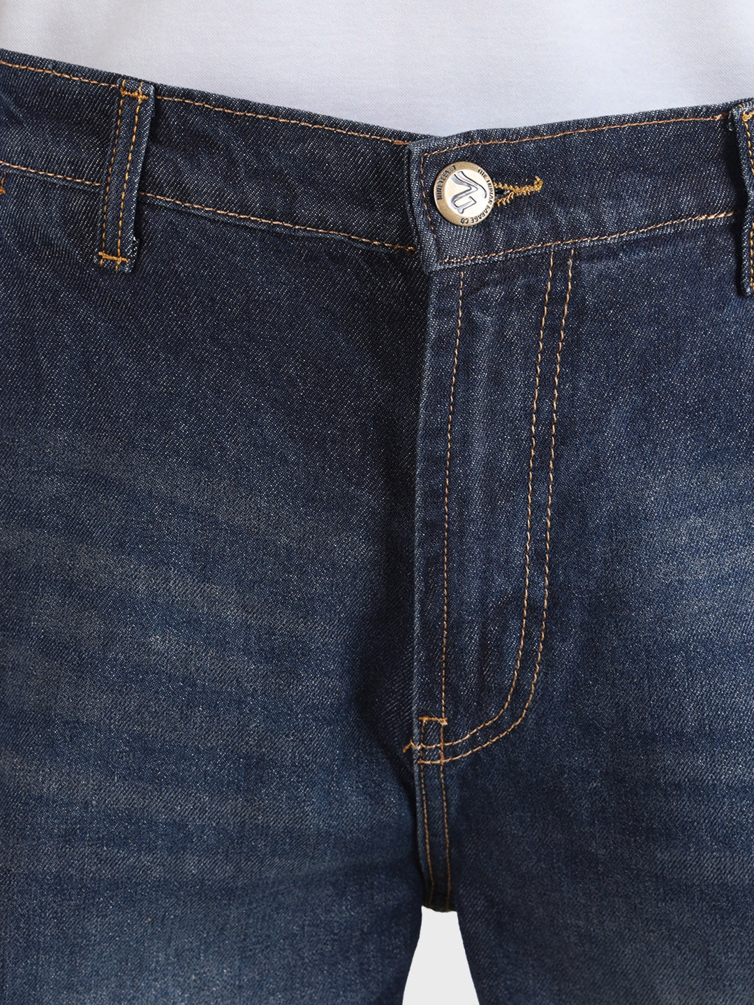 Men's Blue Relaxed Fit Solid Casual Jeans - Image 8