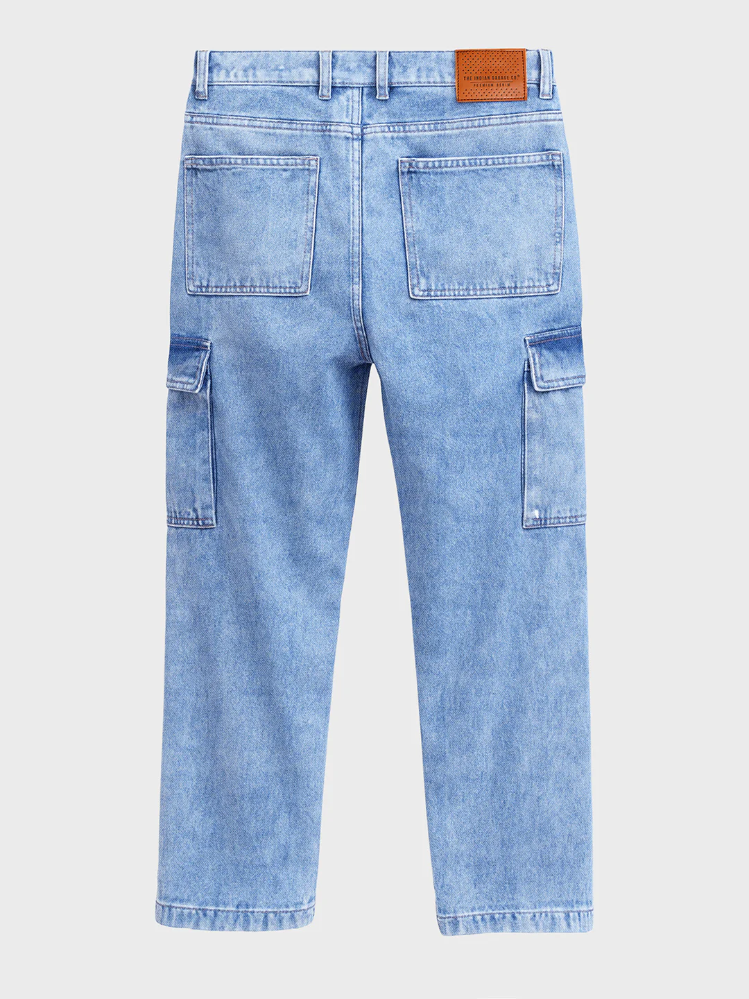 Men's Blue Relaxed Fit Solid Casual Jeans - Image 5