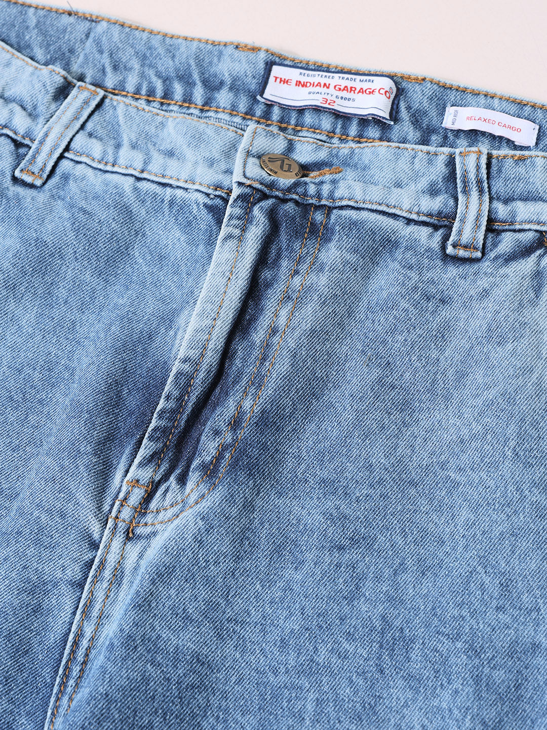 Men's Blue Relaxed Fit Solid Casual Jeans - Image 6