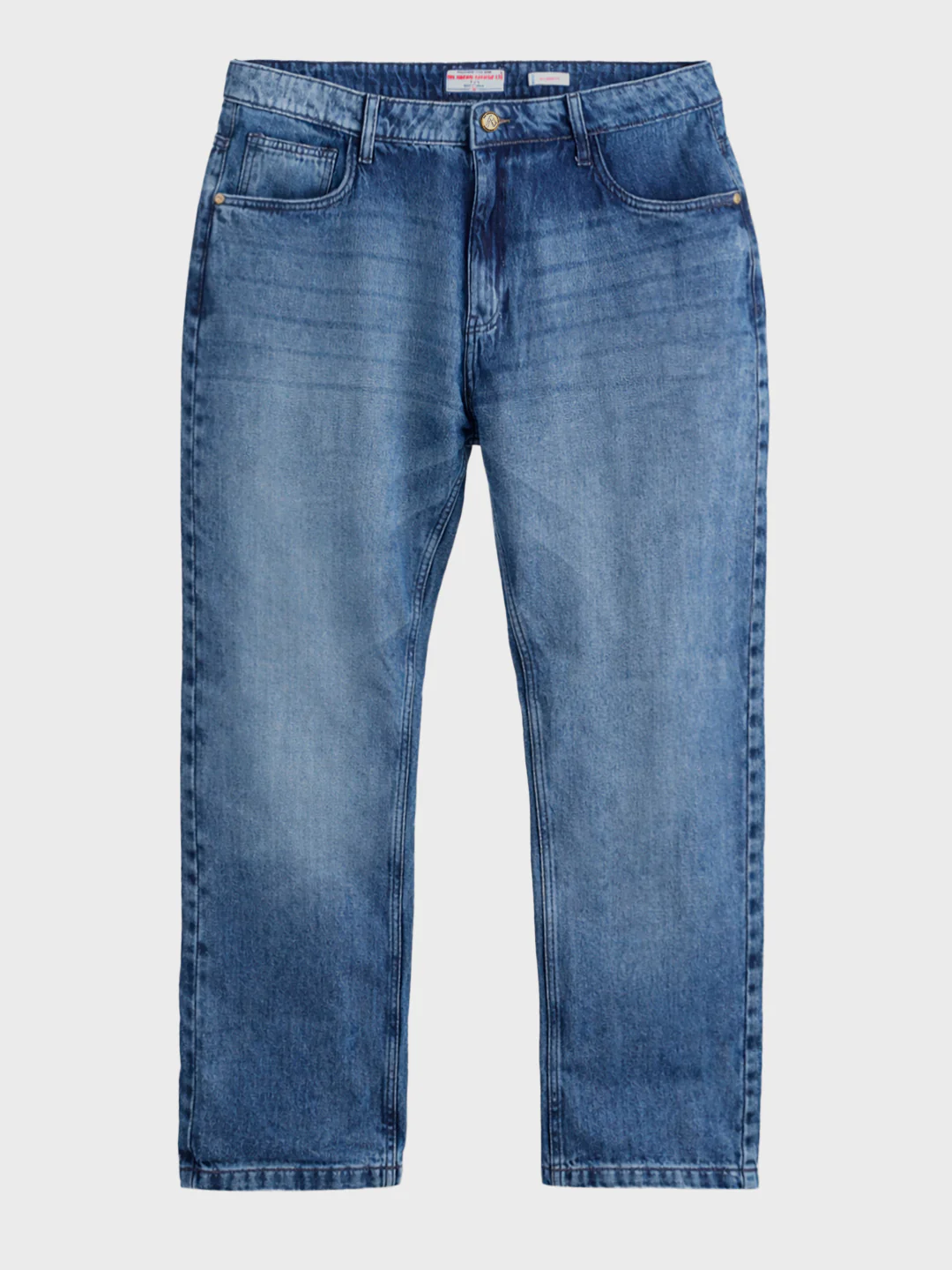 Men's Blue Relaxed Fit Solid Casual Jeans - Image 5