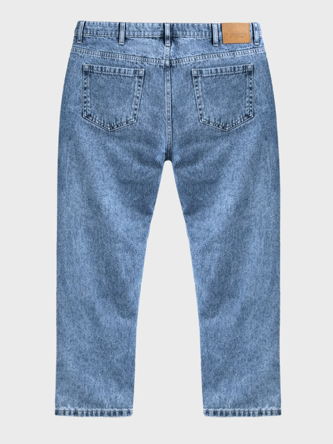 Men's Blue Relaxed Fit Solid Casual Jeans - Image 6