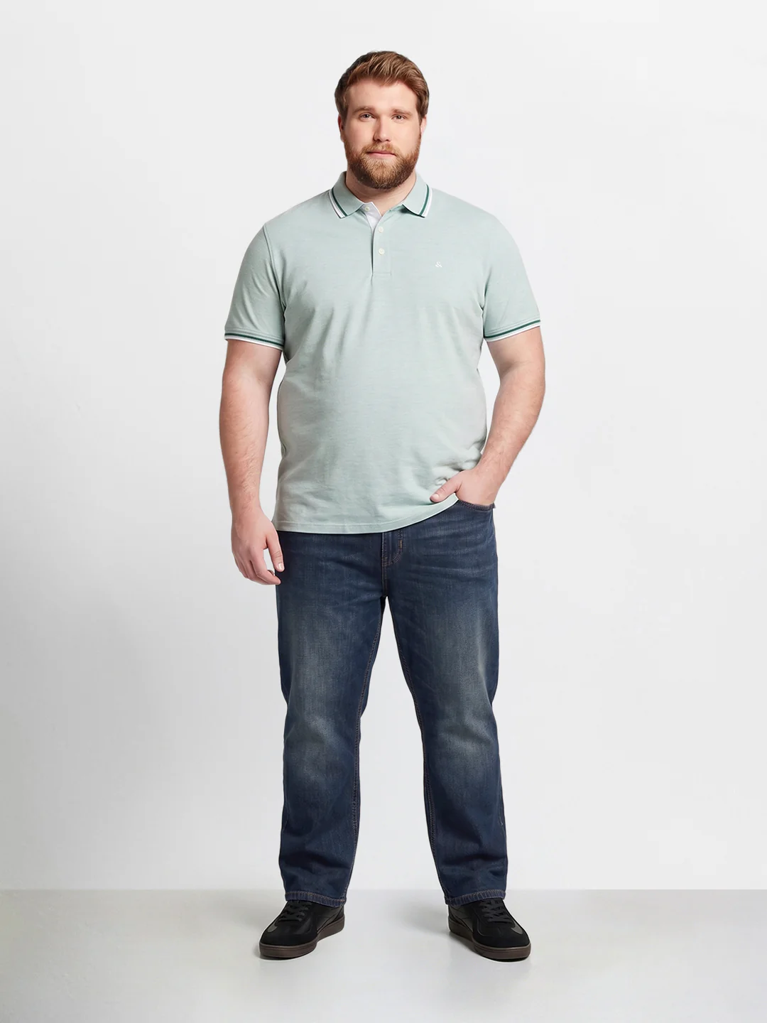 Men's Blue Relaxed Fit Solid Casual Jeans - Image 4