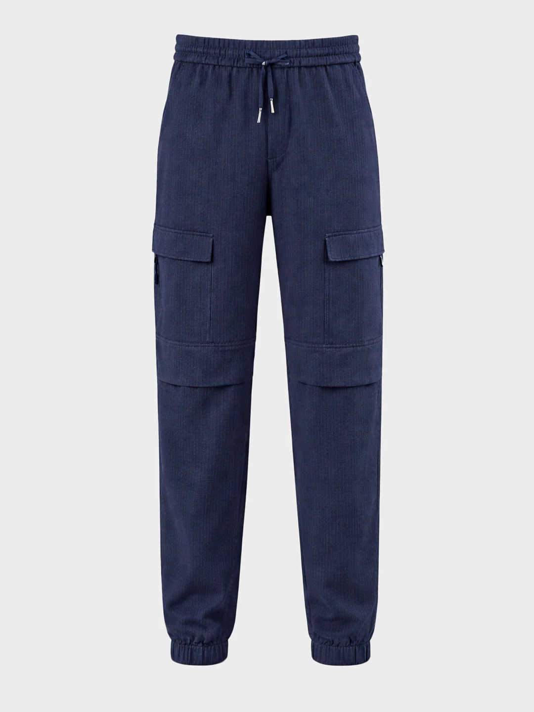 Men's Blue Relaxed Fit Solid Casual Joggers - Image 6